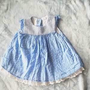 F&F Baby Girl's Lace trim Polka-dot dress Size 6-9 months